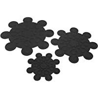 Kuhn Rikon 20038 Topf-und Pfannenschutz 3er Set Schwarz Protector para sartenes- Negro- Silicona